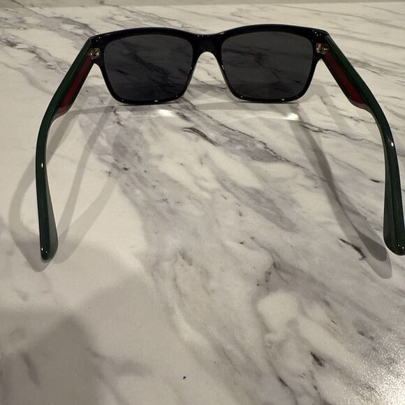Gucci GG0340S 006 BLACK FRONT GREEN/RED STRIPE Sunglasses 58/17/150 - Picture 4 of 8